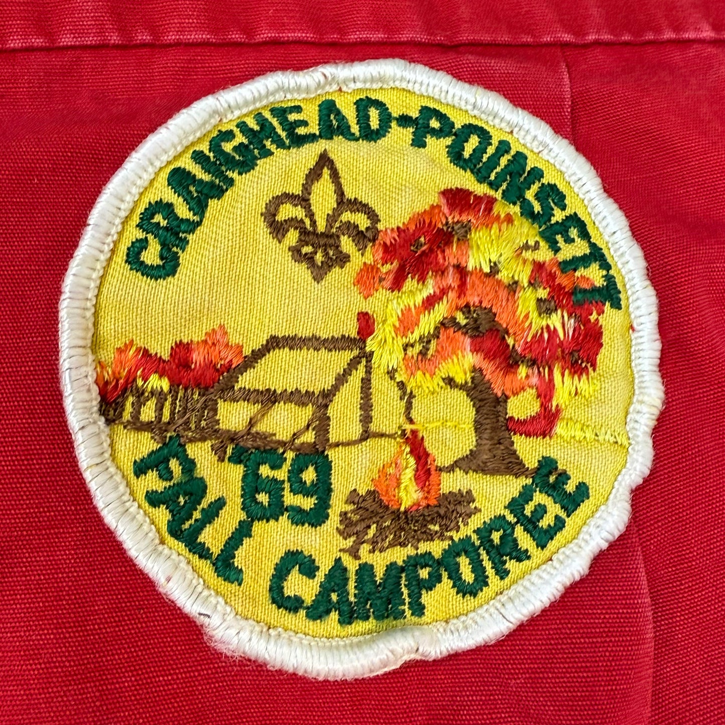 1960s Boy Scouts of America Red Jacket with 60s/70s BSA Camp Patches, Size Small, Order of the Arrow, Distressed