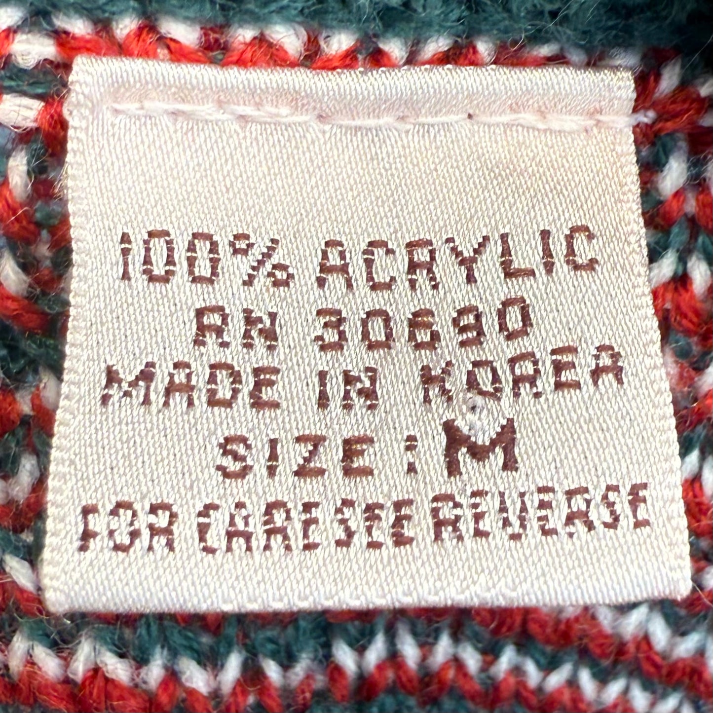 1980s Red and Green Sweater, Country Suburbans Size Medium, 40s Style