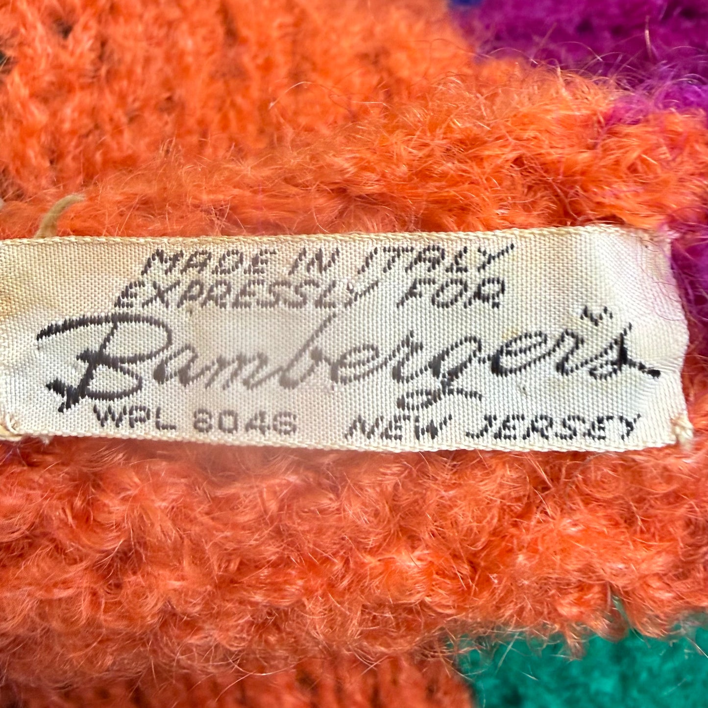 1960s Bright Stripe Sweater, Bamberger’s Size Medium, Boat Neck, Color Block