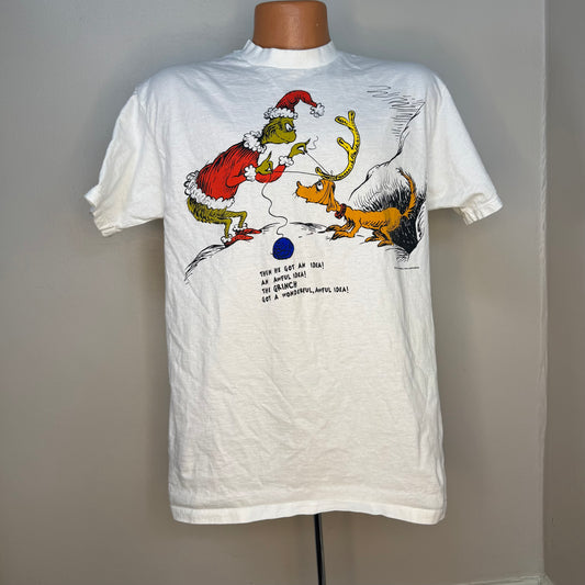 1990s How the Grinch Stole Christmas T-Shirt, Dr Seuss Wear Size Large, Reindeer Dog Max, 1997