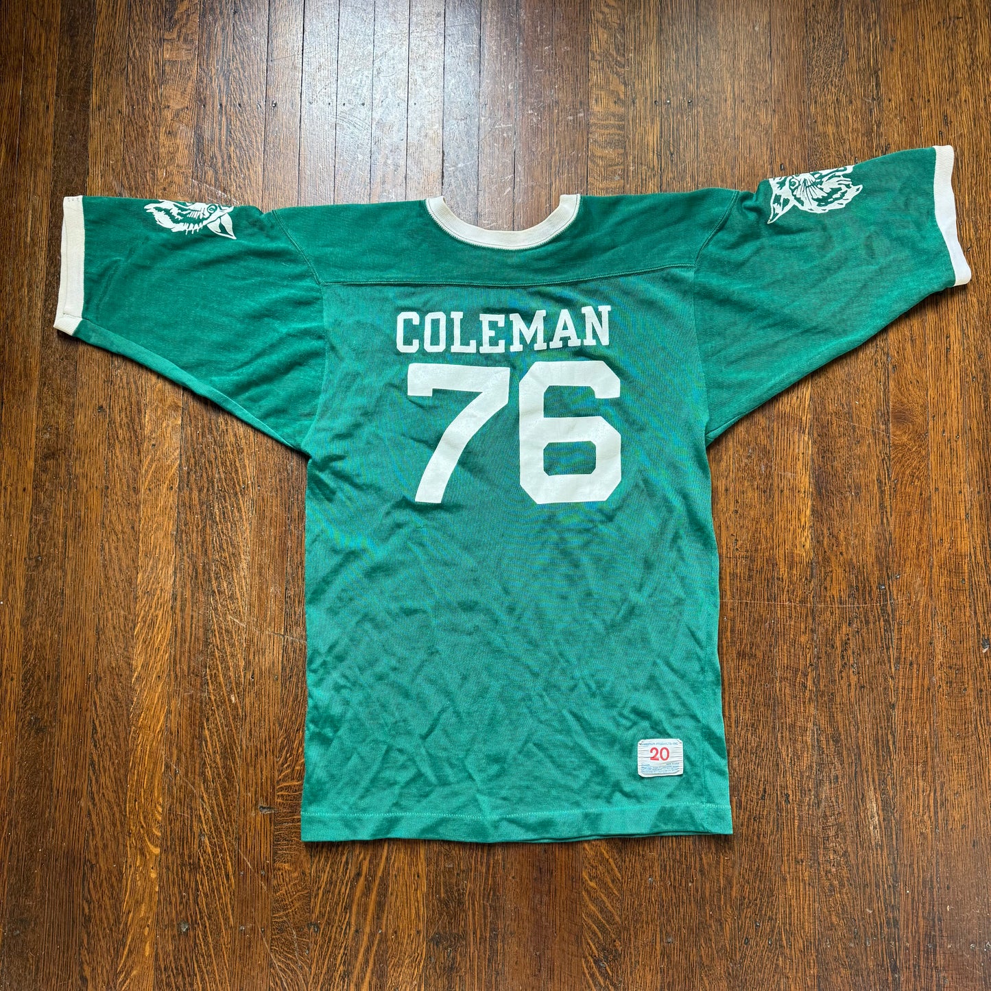 1960s/70s Green Coleman Wildcats Jersey, Champion Products Size Small, Tigers, 76