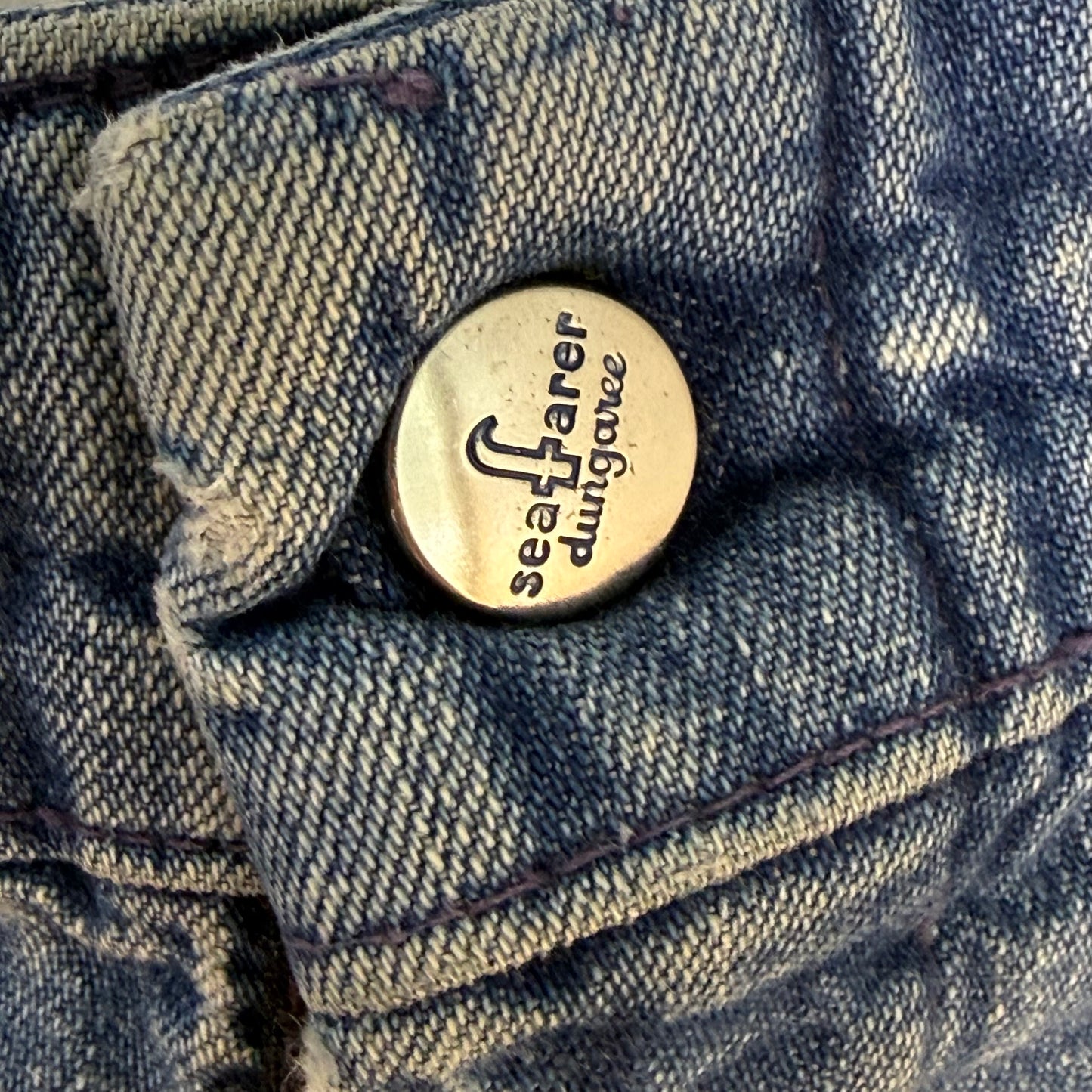 1970s Denim Shorts, Distressed Cut Offs, Seafarer, Fabric by Erwin, Selvage, US Navy Uniform Jeans