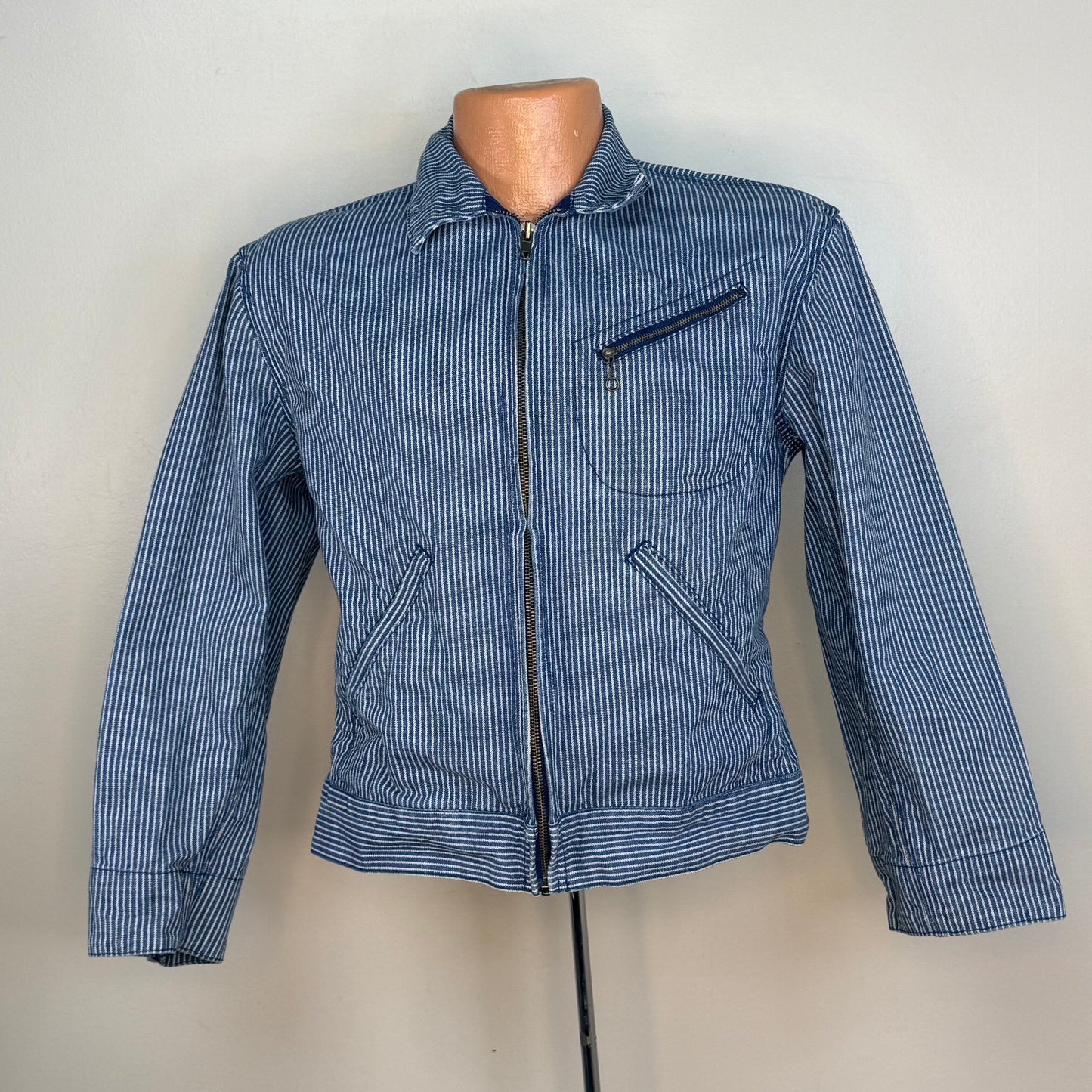 1990s Hickory Stripe Denim Jacket, Ralph Lauren Size Small