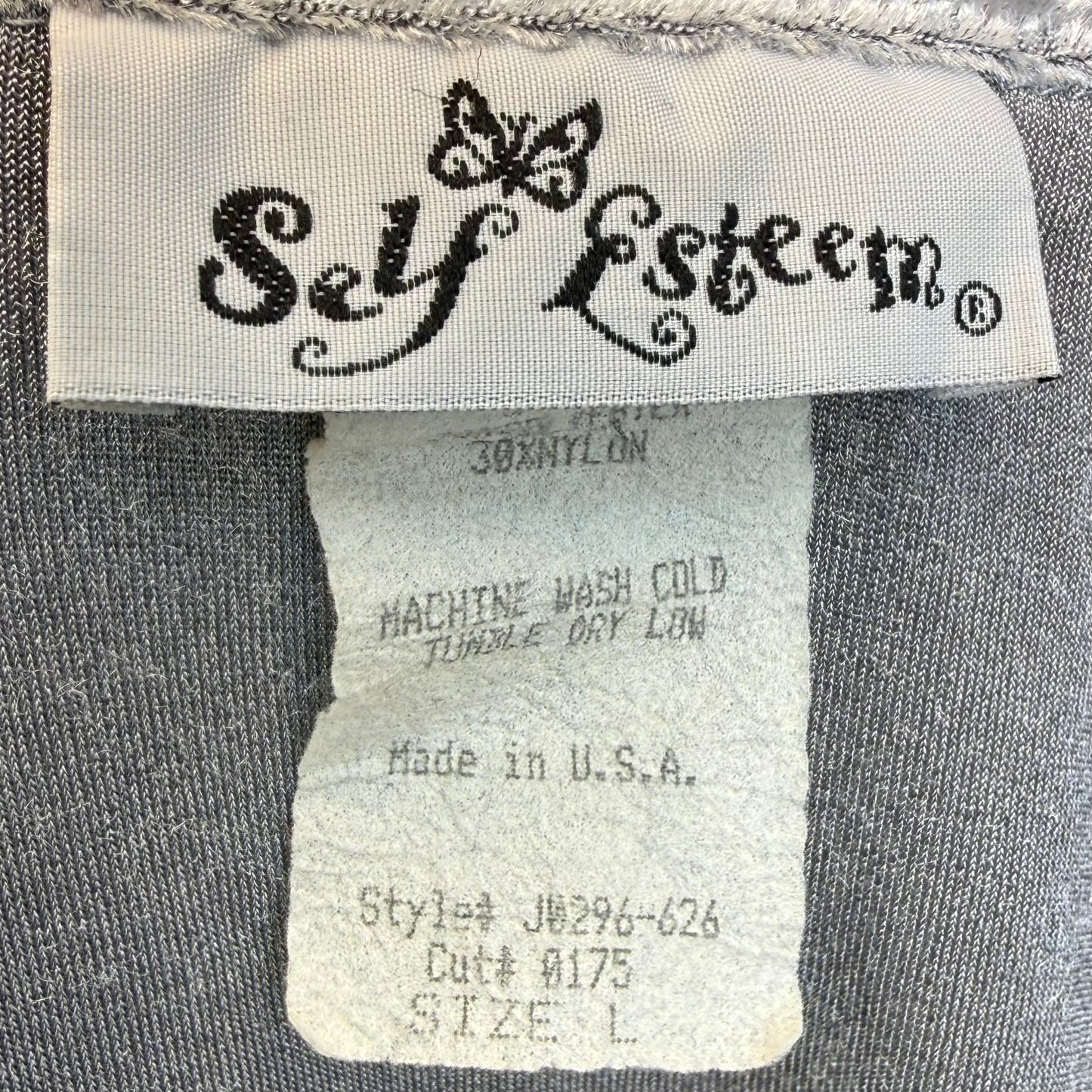 1990s/Y2K Silver Velour Top, Self Esteem Size Medium, Zip Velvet Polo Shirt