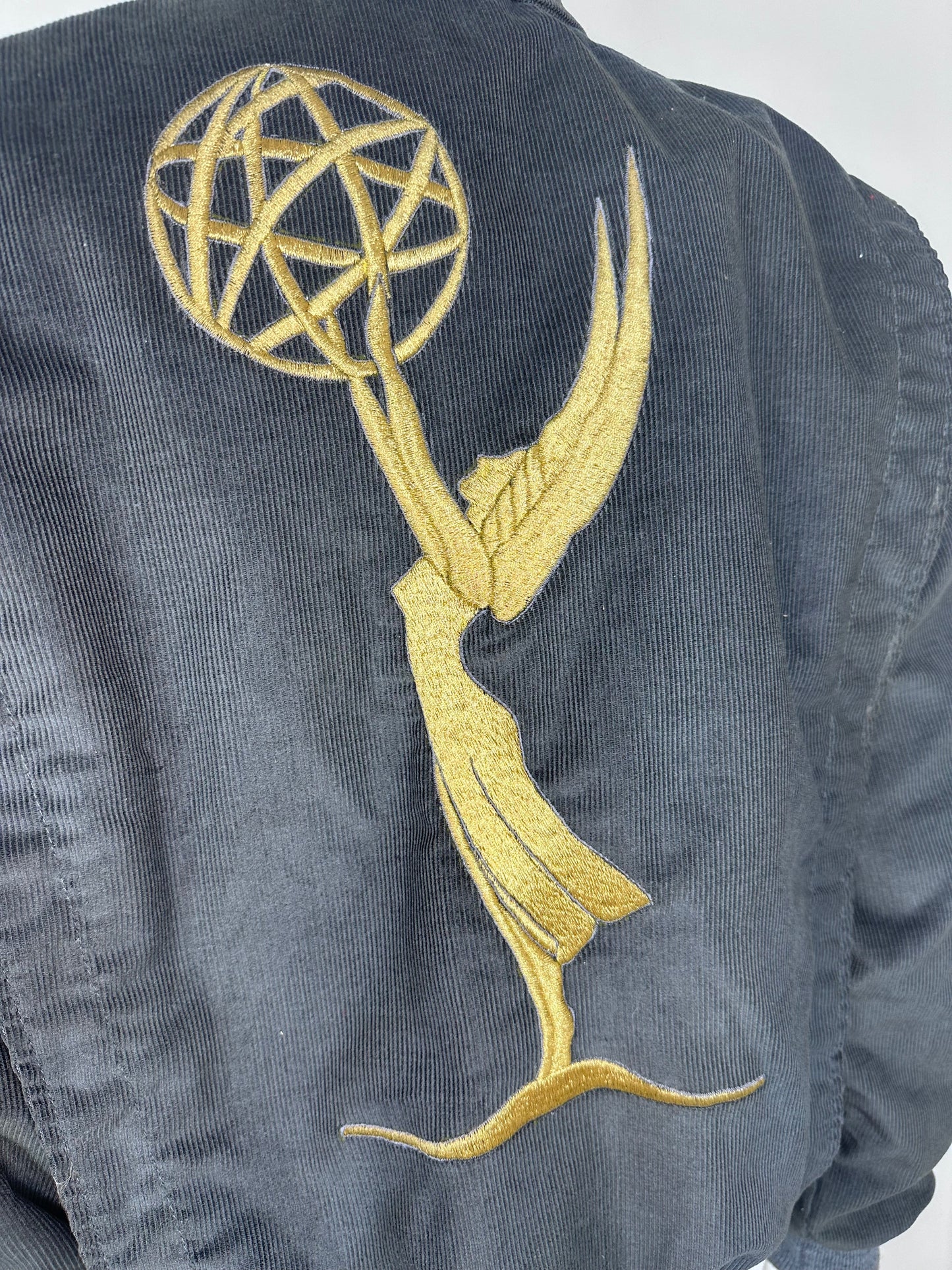 1988 Prime Time Emmy Awards Embroidered Corduroy Jacket, 40th Annual, 1980s, Academy of Television Arts & Sciences Size S/M