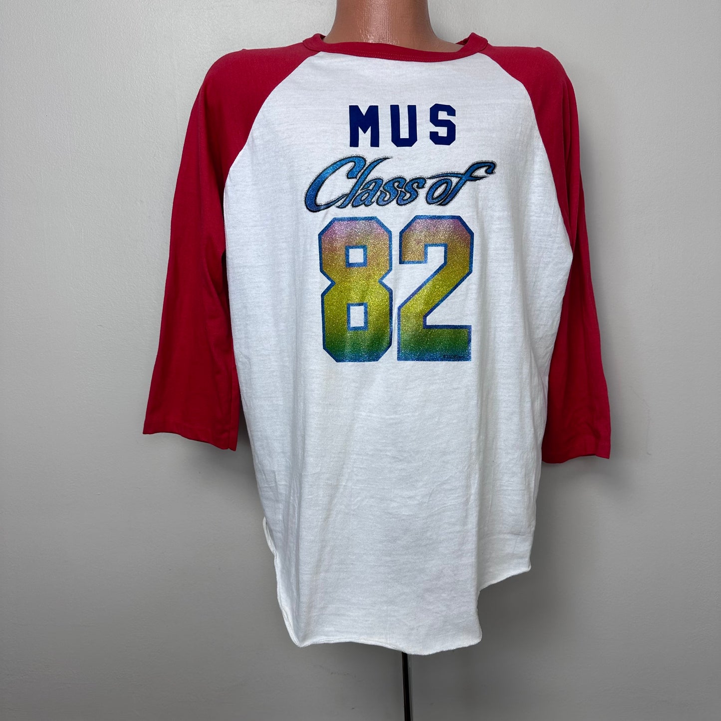 1980s MUS Class of 82 Raglan T-Shirt, Memphis University School, Sport-T by Stedman Baseball Tee Size X-Large