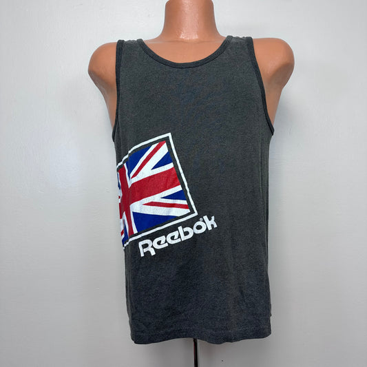 1980s Reebok Union Jack Tank Top, Size S/M, Wrap Around Print