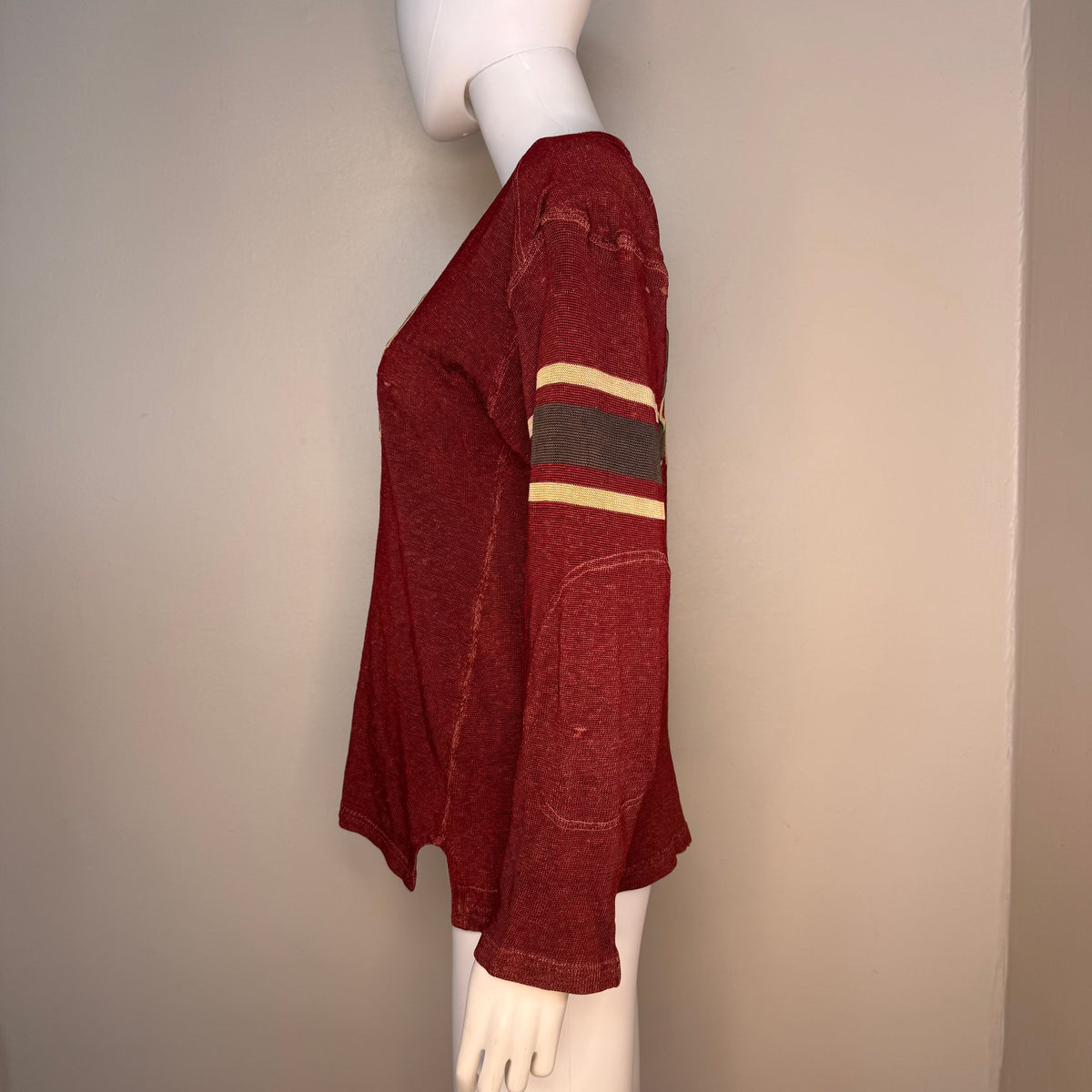 1930s/40s Maroon Rawlings Jersey, Size 42, Twill Appliqué No 82