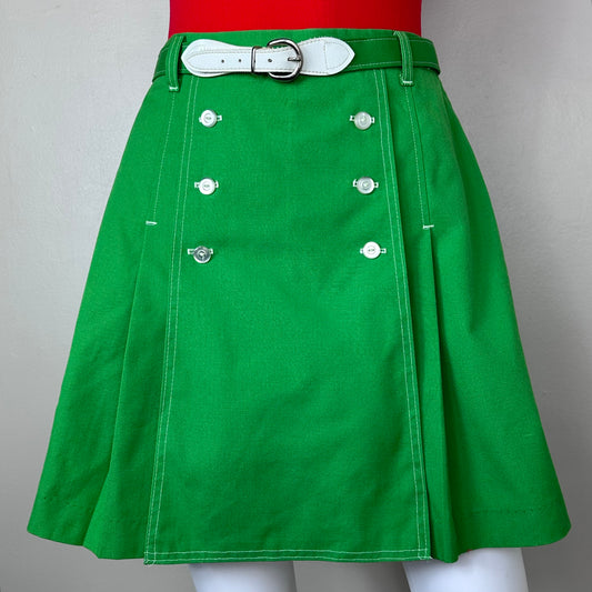 1970s Kelly Green Skort, Gator of Florida Size Medium, Mini Skirt, Shorts