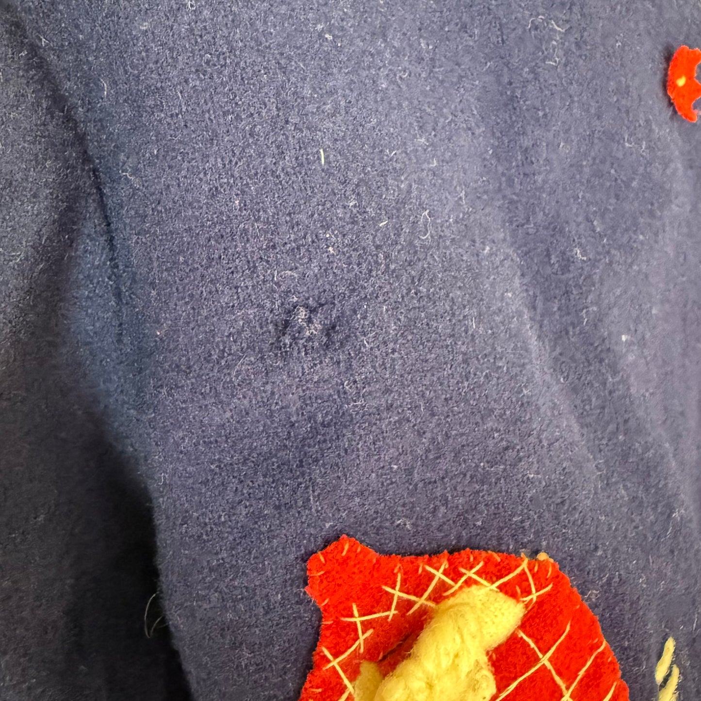 1940s Navy Blue Embroidered Mexican Tourist Jacket, Size Small