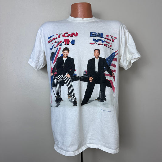 1990s Elton John and Billy Joel Concert Tour T-Shirt, GEM Size Large