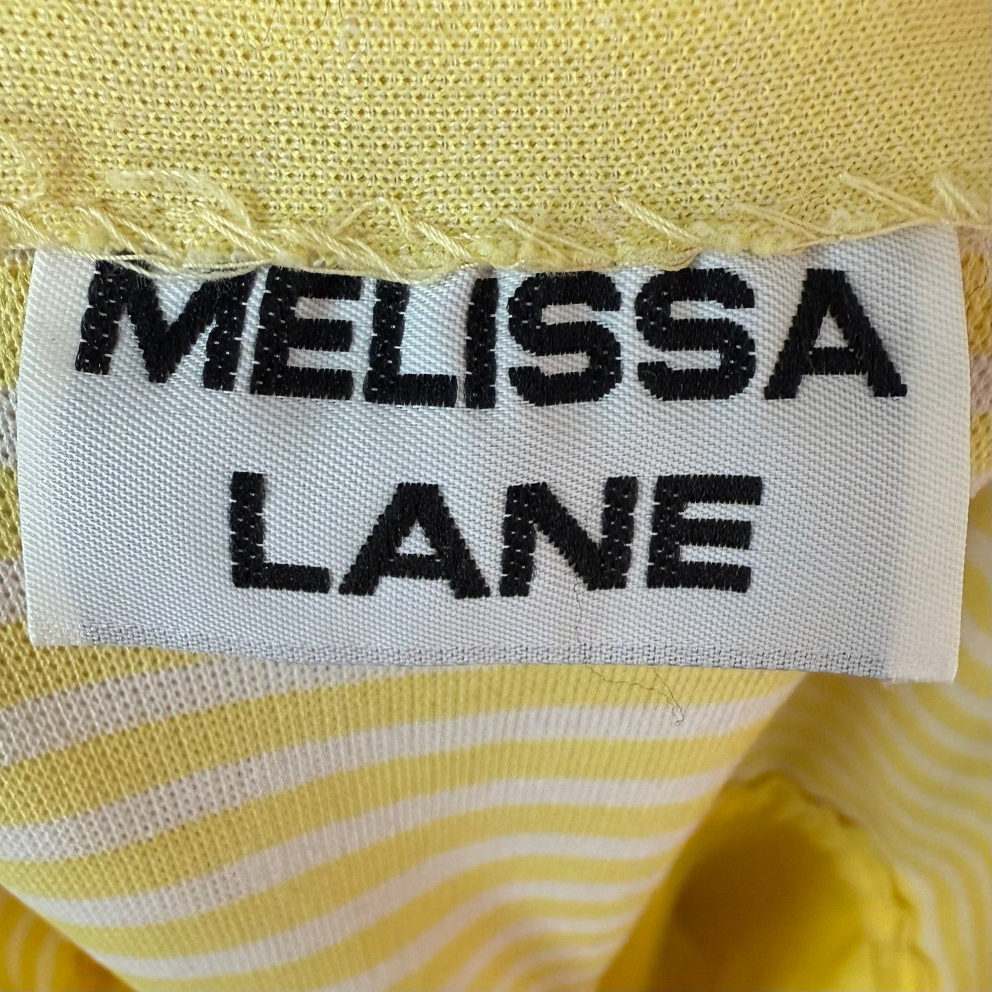 1970s Yellow Stripe Polyester Double Knit Jumpsuit, Melissa Lane Size XS/Small