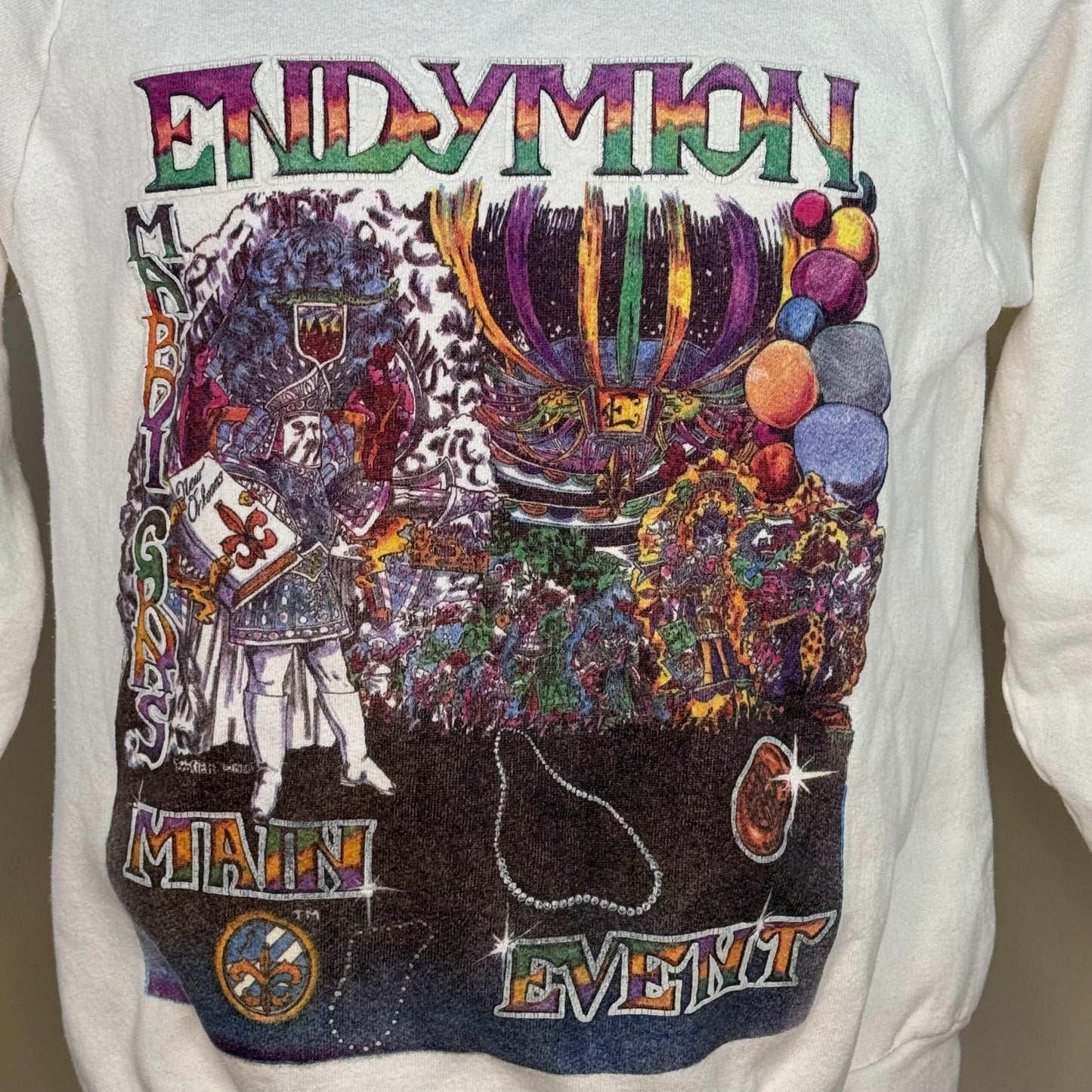 1990s Endymion Main Event Sweatshirt, Mardi Gras New Orleans Super Krewe, Fruit of the Loom Size Large