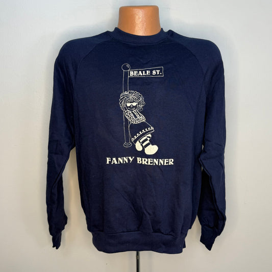1980s Beale Street Sweatshirt, Fanny Brenner, Drunk Raggedy Anne, Sportswear Size Large, Deadstock New with Tags