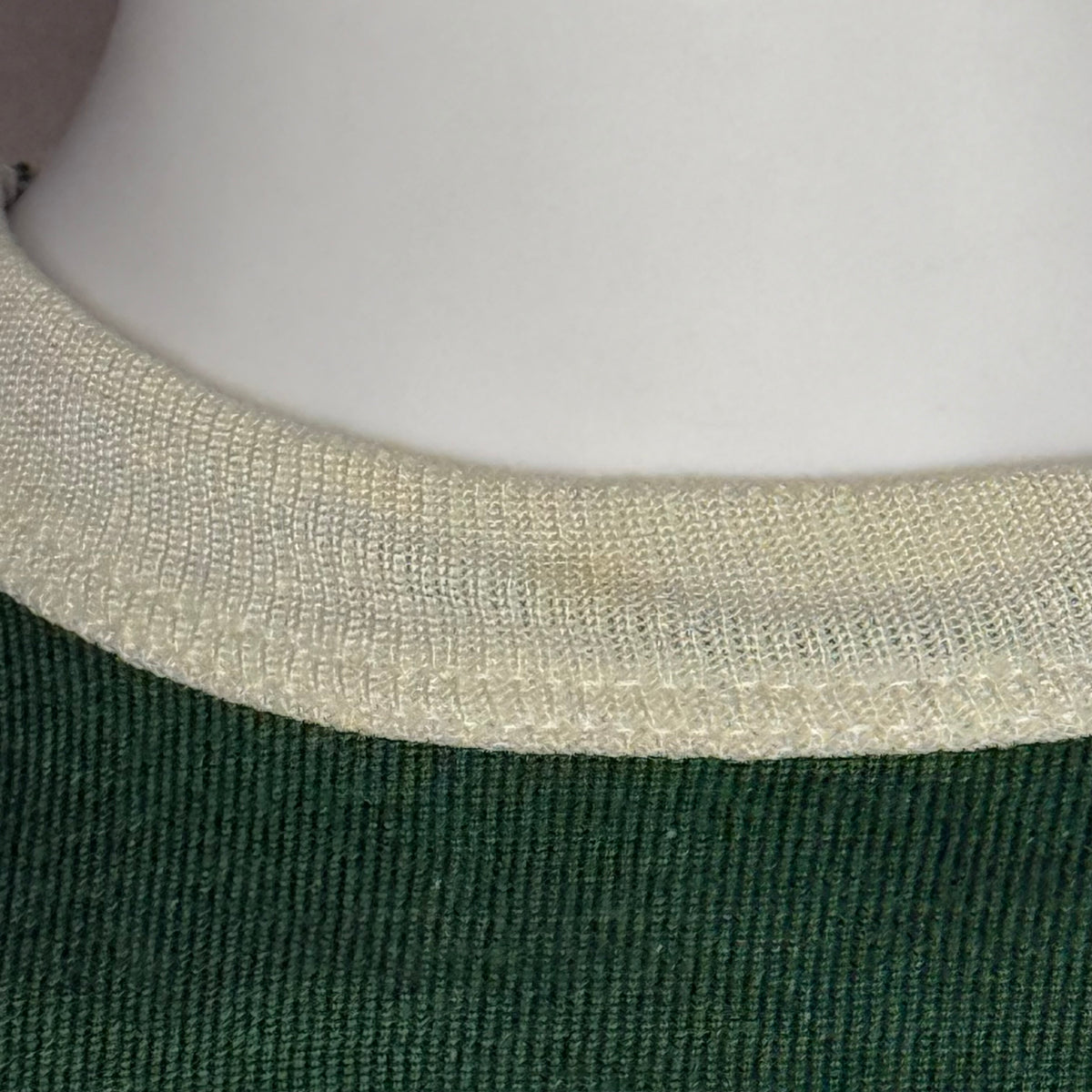 1960s/70s Kids’ Green and White Durene Jersey T-Shirt Size Youth M/Adult XS, No 21, Russell Southern Co