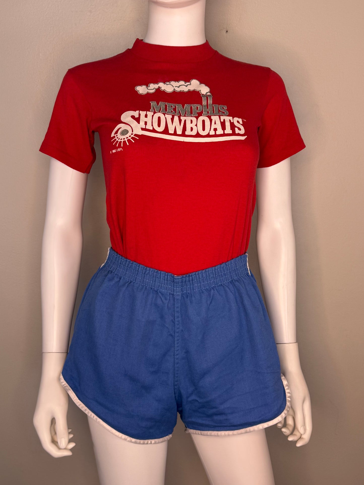 1980s Memphis Showboats T-Shirt, Logo 7 Size Youth Large