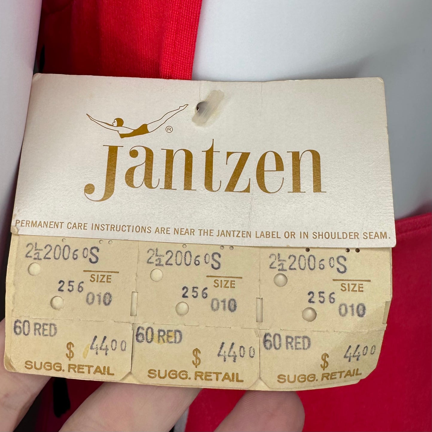 1960s/70s Red Jantzen Swim Dress, Size X-Small, Deadstock with Tags