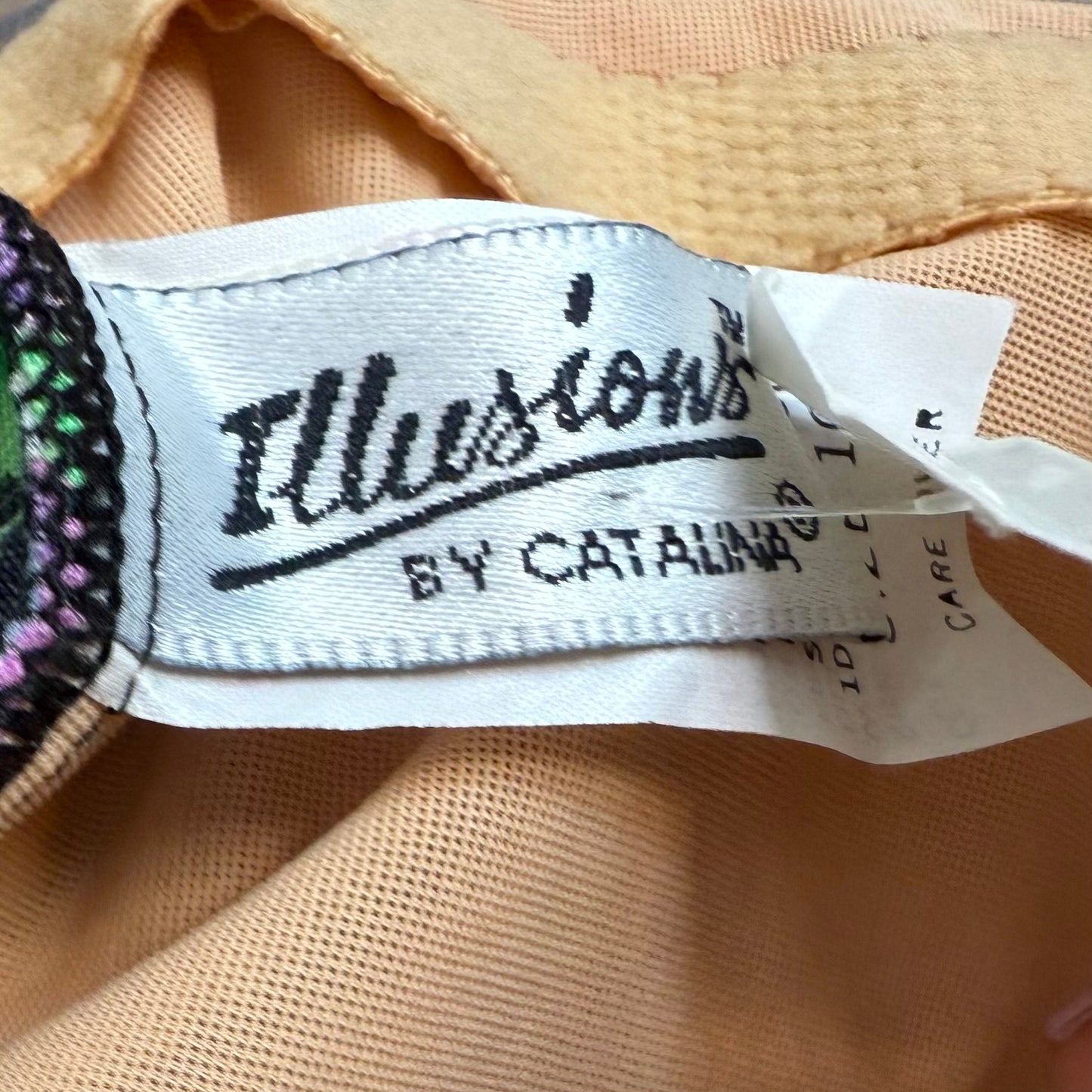 1990s Floral Swimsuit, Illusions by Catalina Size Small with D Cup, Deadstock New with Tag, 90s does 50s