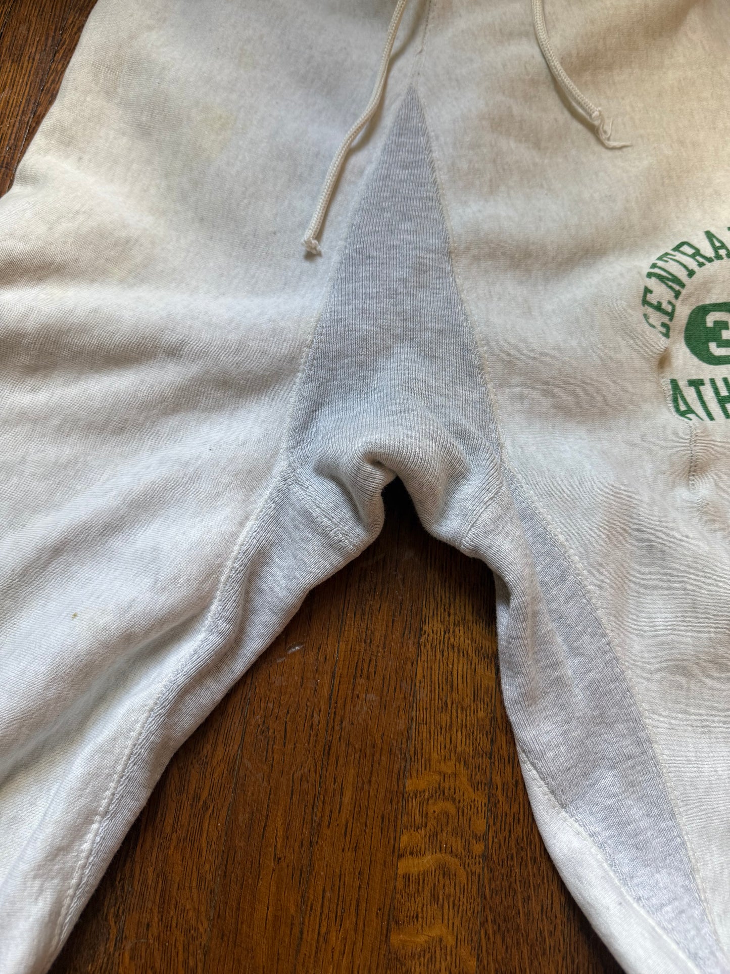 1950s Champion Reverse Weave Two Tone Expansion Gusset Sweatpants, Central High School, Champion Knitwear Co Size Medium
