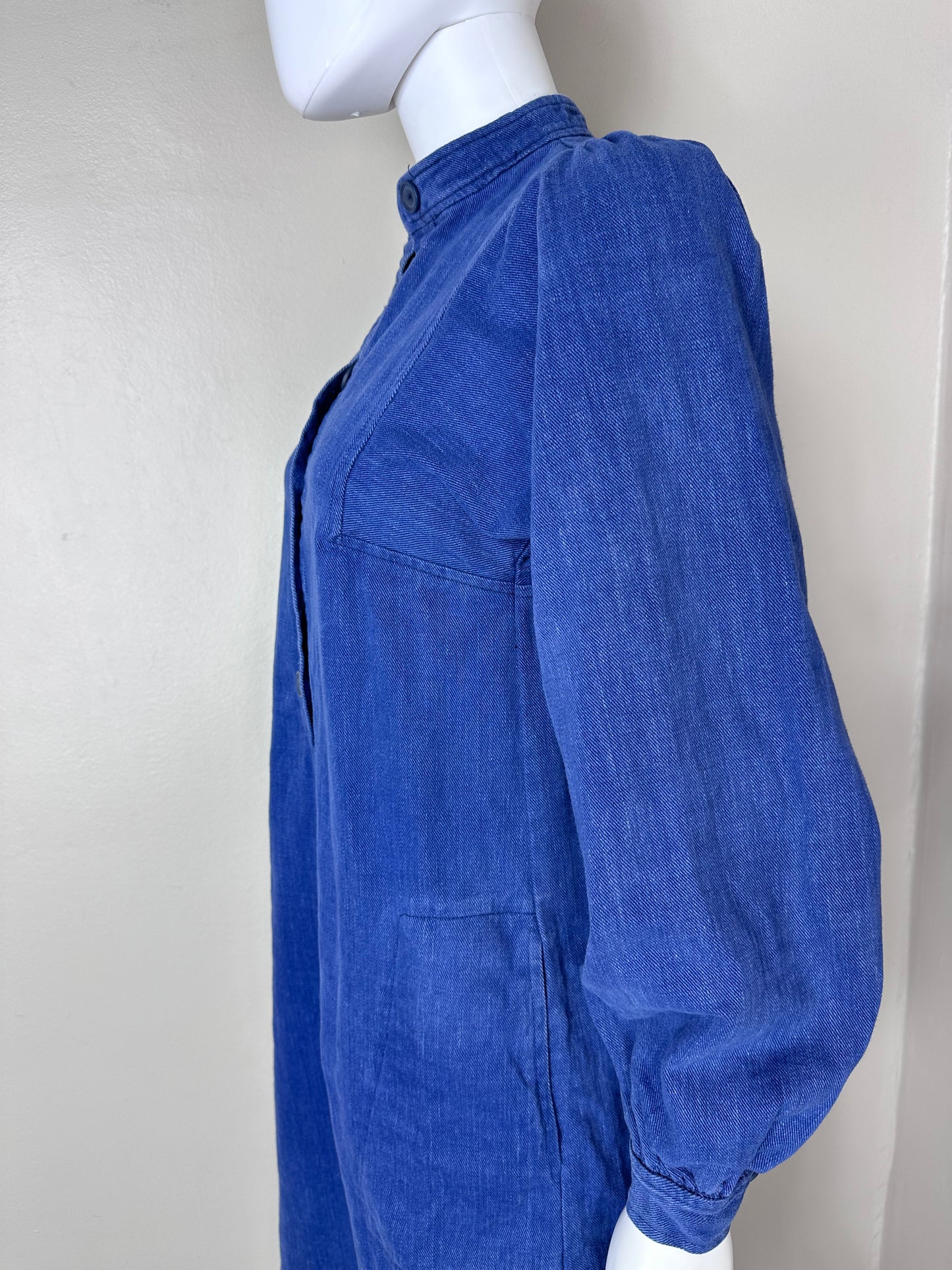 1970s Brushed Denim Dress, Evelyn de Jonge Size Small