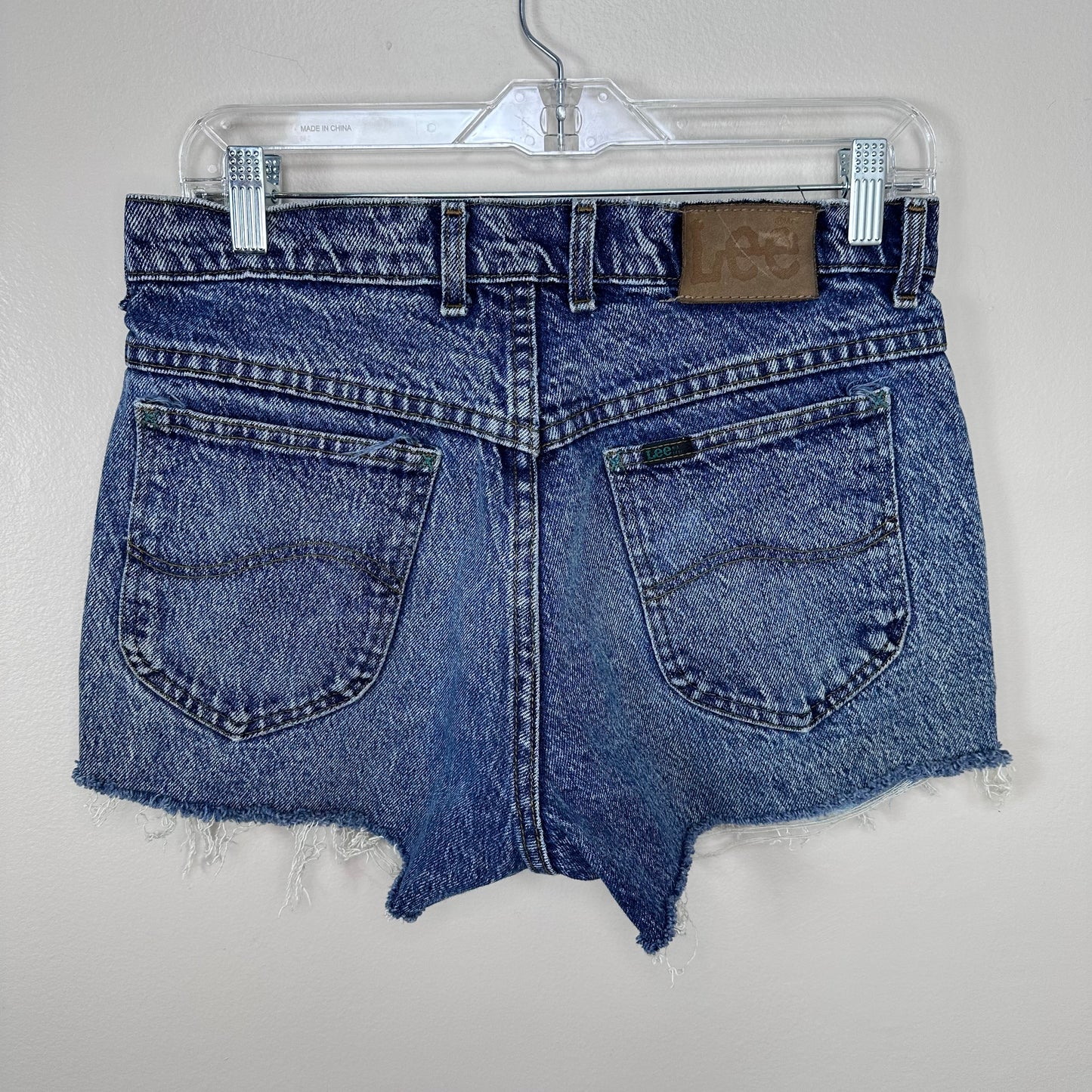 1980s/90s Lee Riders Stone Washed Blue Jean Cut Off Shorts, 31" Waist