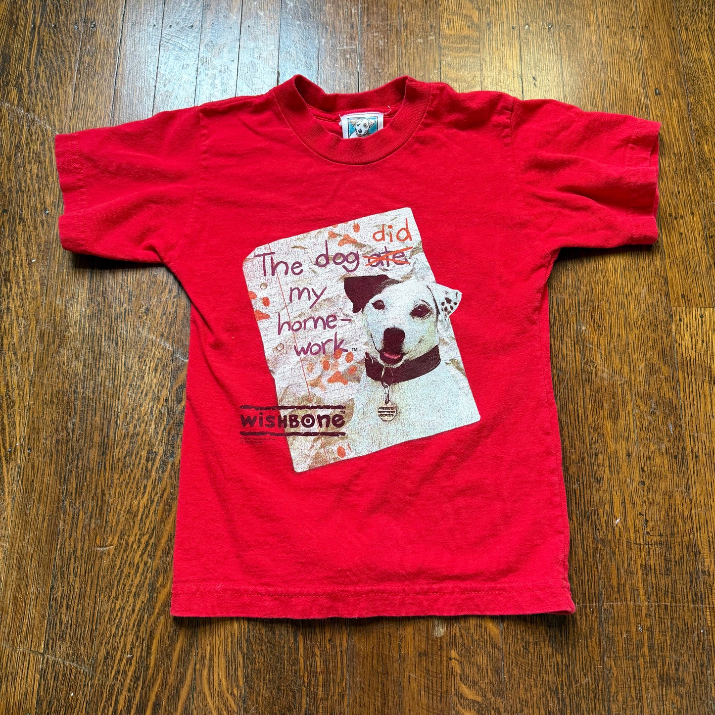 1990s Wishbone T-Shirt, Polygram Merchandising, The Dog Did My Homework, PBS, Jack Russell Terrier