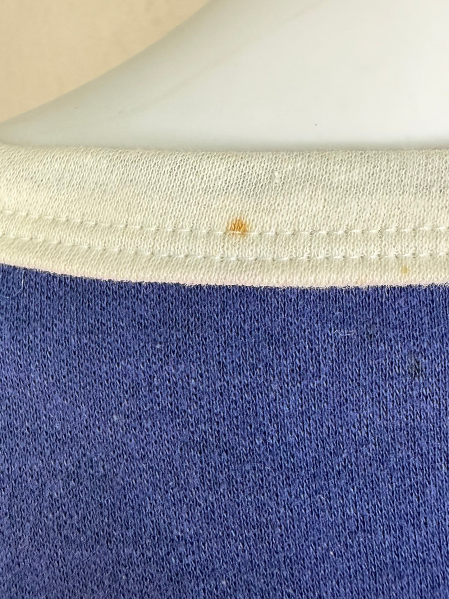 1970s/80s Blue Knit Top and Shorts Set with Red and White Stripes, Size XS-Small, Deadstock