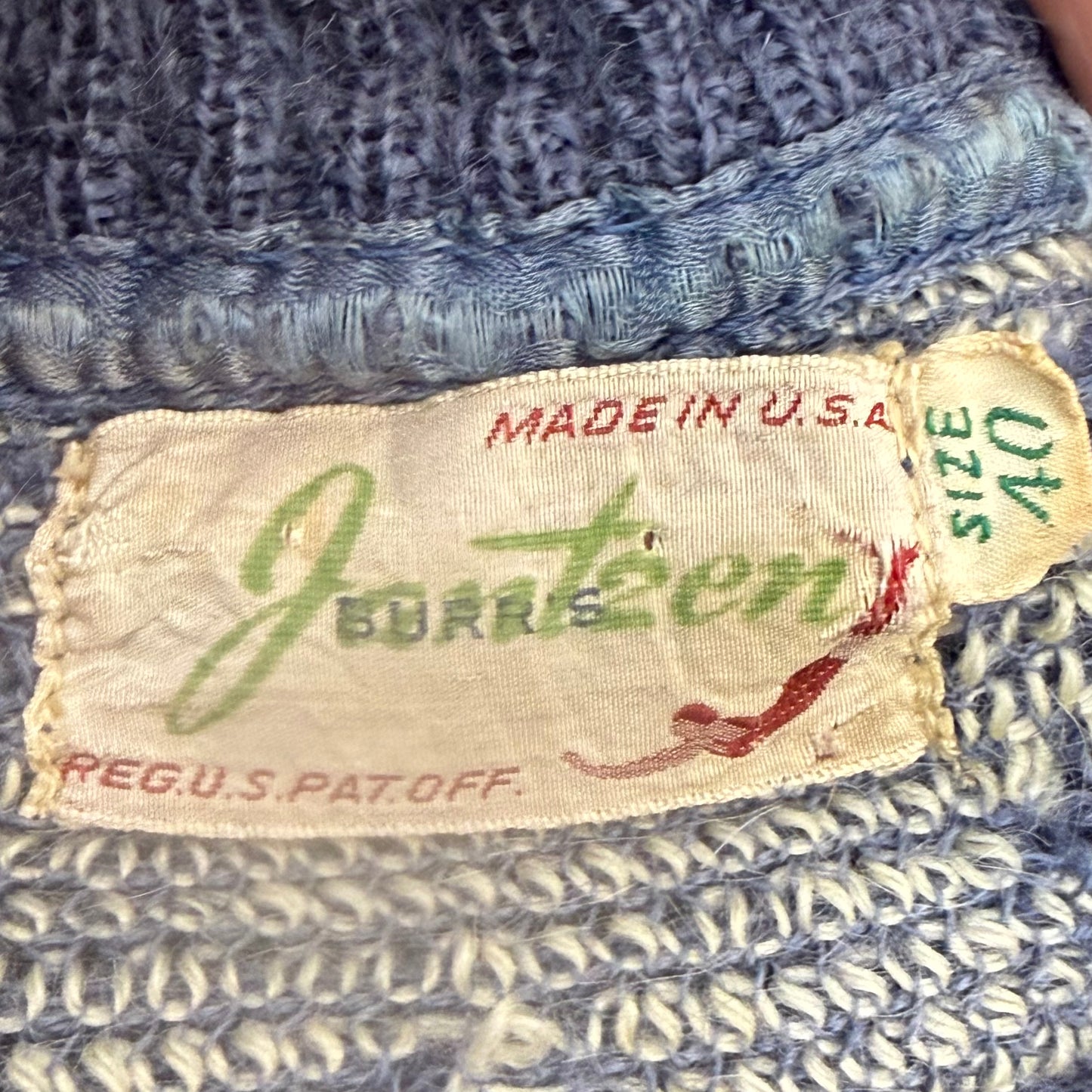 1940s Jantzen P-38 Sweater, Blue, Size 40, WW2 Fighter Jet Plane Novelty Knit