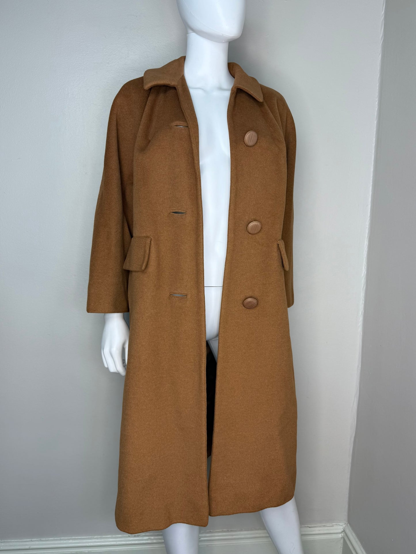 1960s Chestnut Brown Cashmere Blend Coat, Kashmore by Clyde