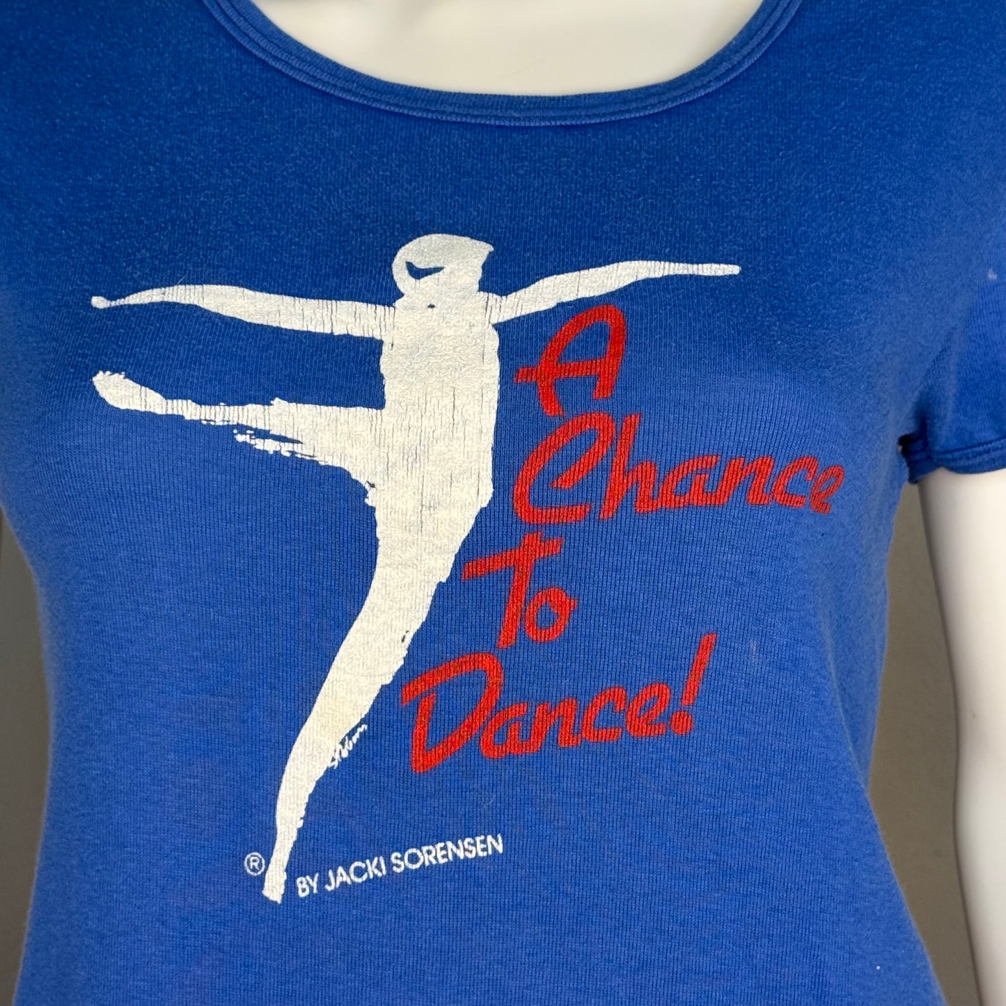 1980s Special Olympics Danceathon ‘81 Baby Doll T-Shirt, A Chance to Dance by Jacki Sorensen, Tab Cola, Hanes Designer Tee, French Cut, Femme