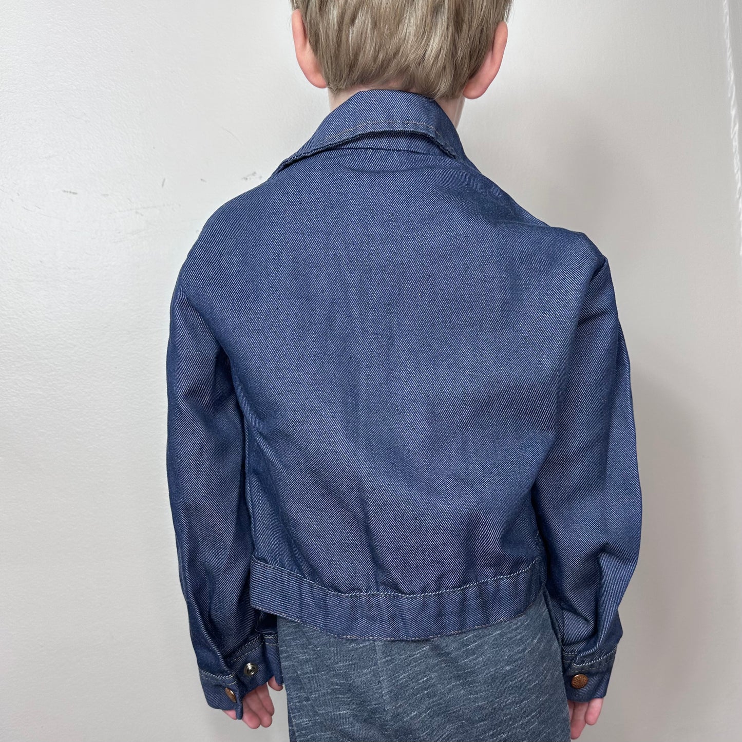 1970s Kids Blue Jean Denim Jacket Size 6/7