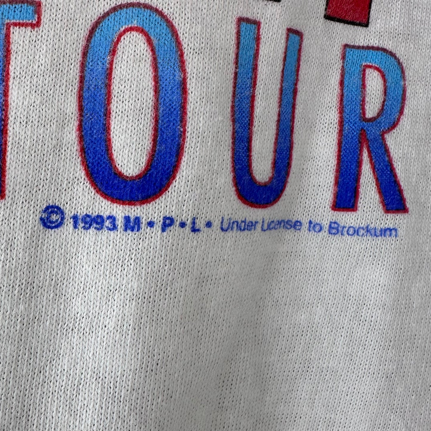 1993 Paul McCartney The New World Tour T-Shirt, Brockum Group Size XL, 1990s Concert Tee