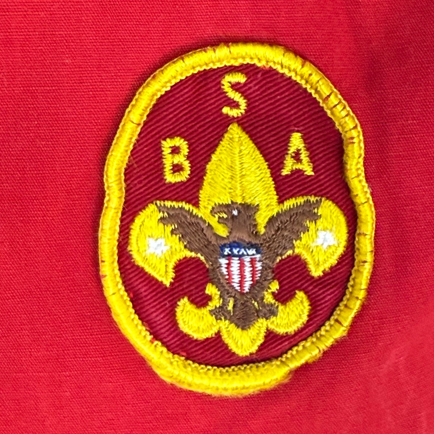 1960s Boy Scouts of America Red Jacket with 60s/70s BSA Camp Patches, Size Small, Order of the Arrow, Distressed