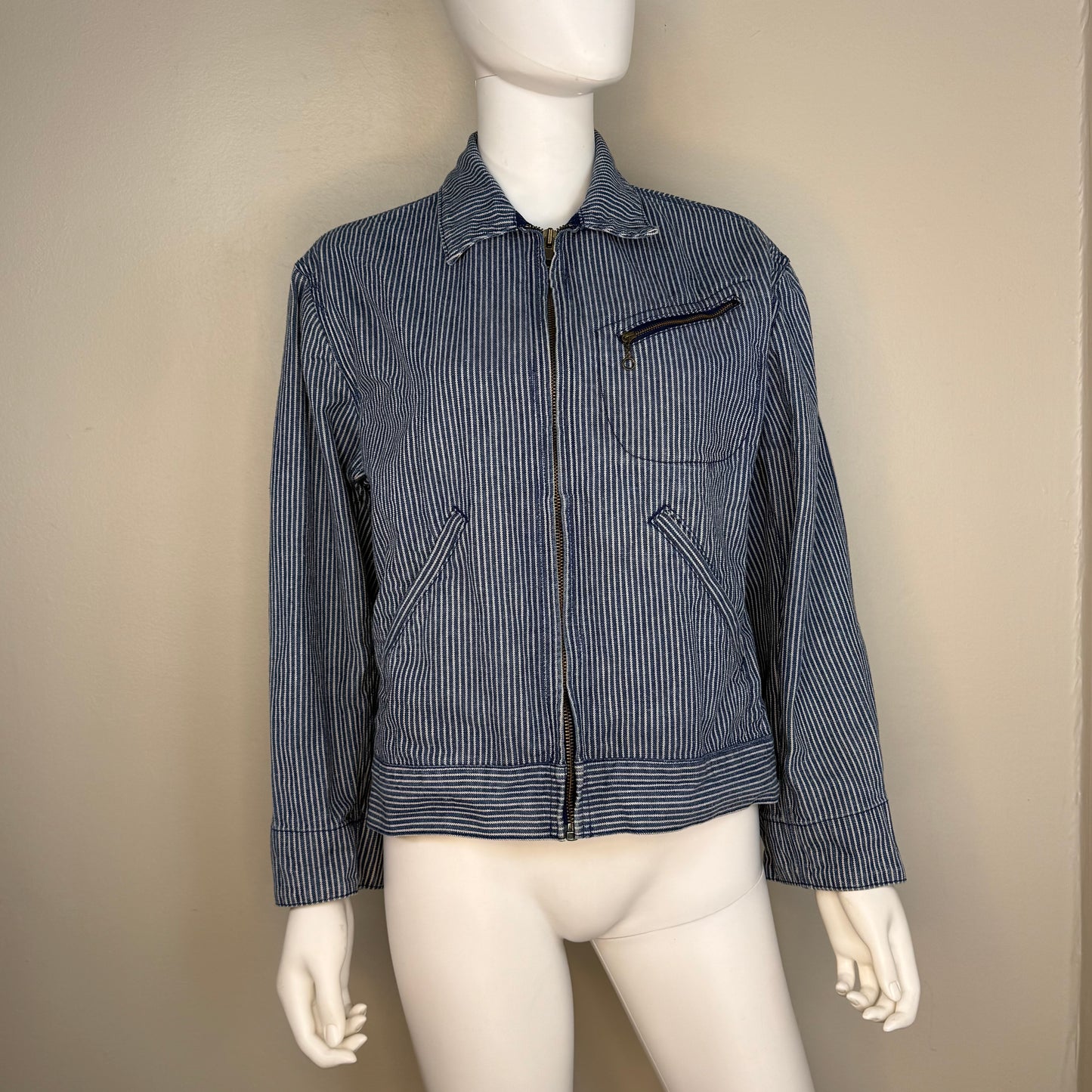 1990s Hickory Stripe Denim Jacket, Ralph Lauren Size Small