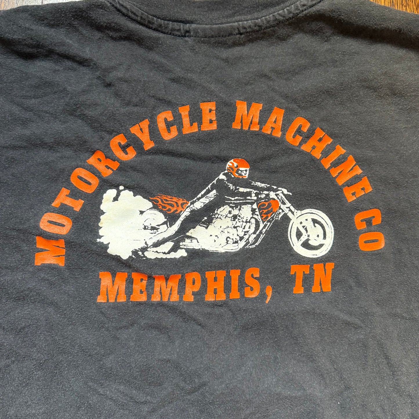 1990s Motorcycle Machine Co Memphis TN T-Shirt, For Big Kids Only No Whiners, Hanes Pocket Tee Size XL