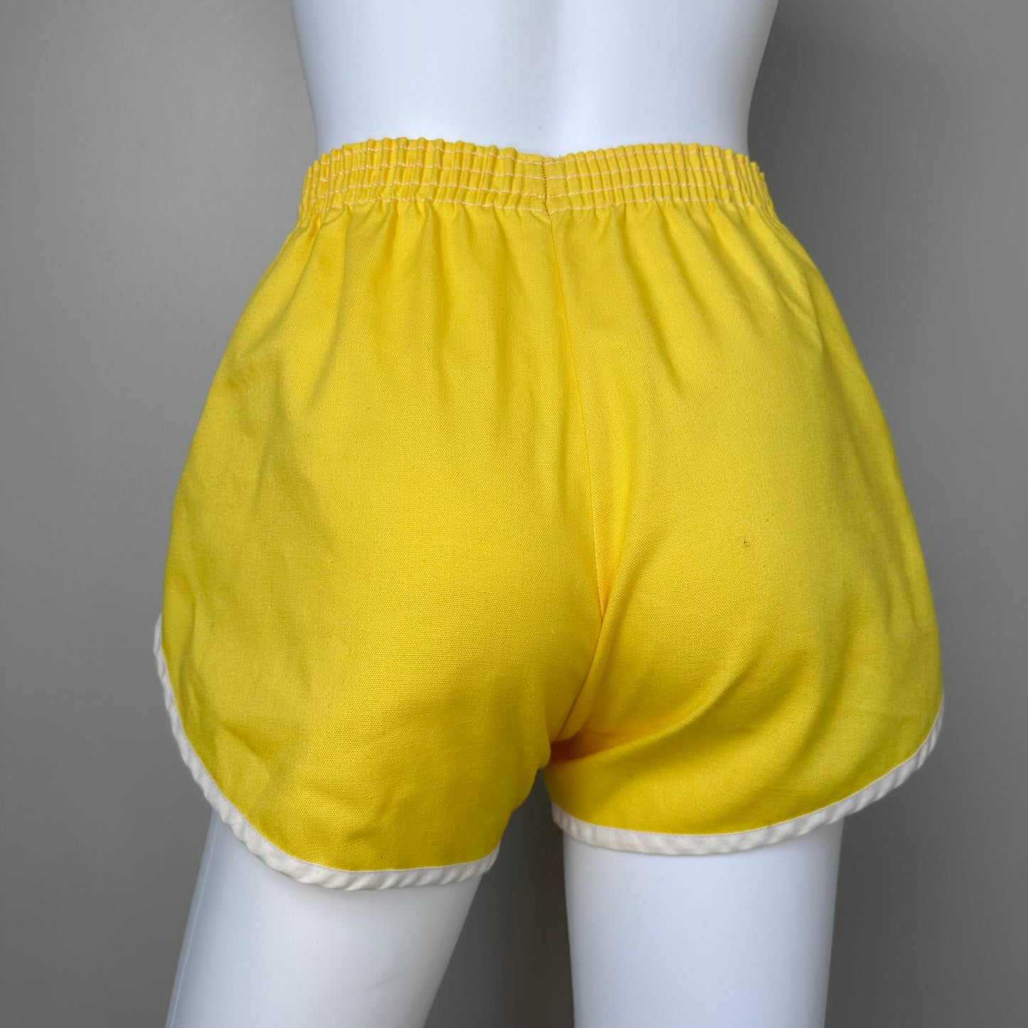 1970s Yellow Gym Shorts, Briarcrest Saints, Size XS/Small, Memphis