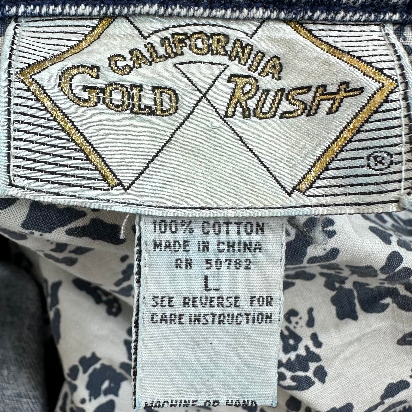 1980s Acid Wash Denim Full Length Coat, California Gold Rush Size Large