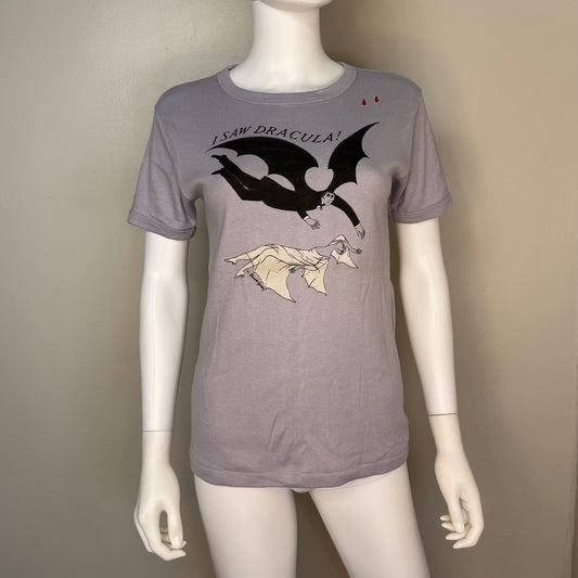 1970s I Saw Dracula T-Shirt, Edward Gorey, Plymouth Size Small