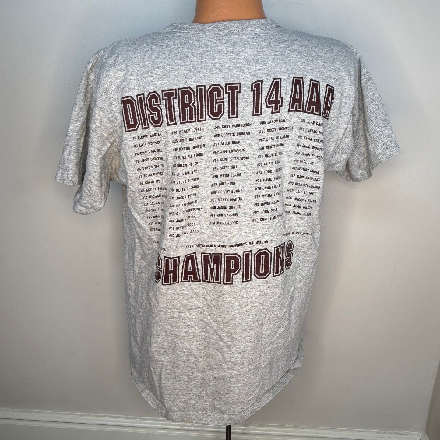 1990s Collierville High School Football T-Shirt, Dragons District 14 Champions 1990, Kellsport size Large