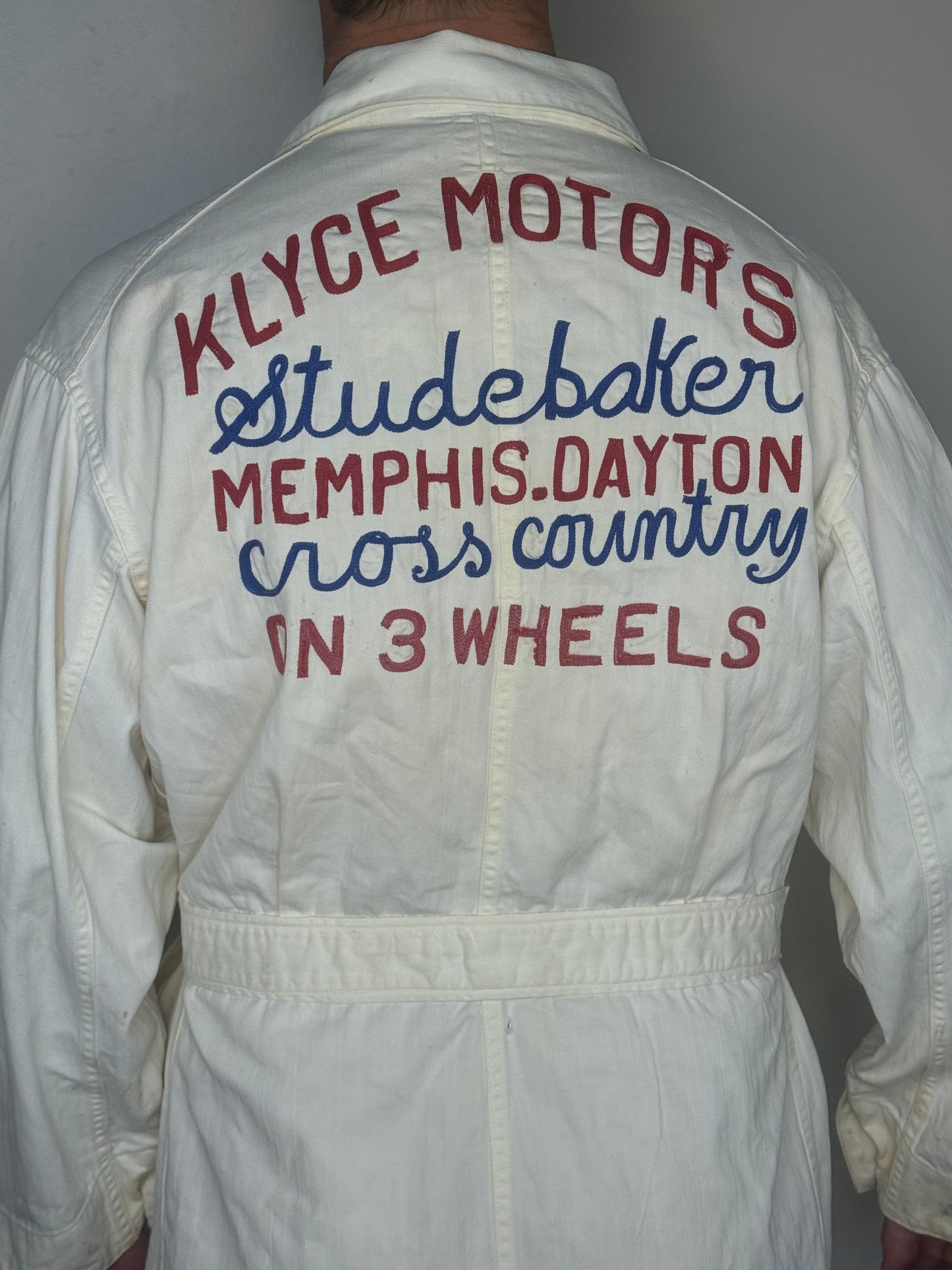 1950s Studebaker Shop Jacket, Cowden Size 46, Herringbone Twill, Klyce Motors, Chain Stitch Embroidery, 40s 50s Chainstitch Workwear Coat, Documented