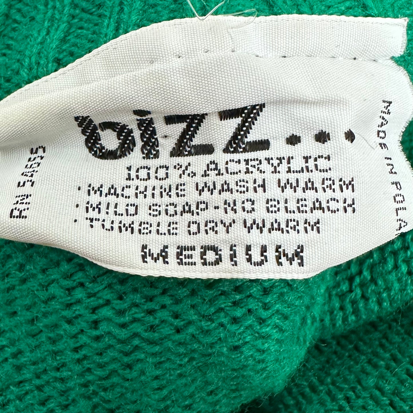 1980s Kelly Green Cardigan Sweater, Bizz Size Medium