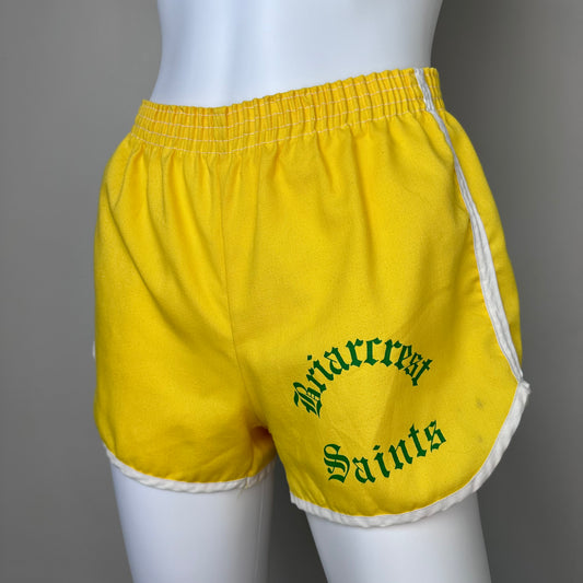 1970s Yellow Gym Shorts, Briarcrest Saints, Size XS/Small, Memphis