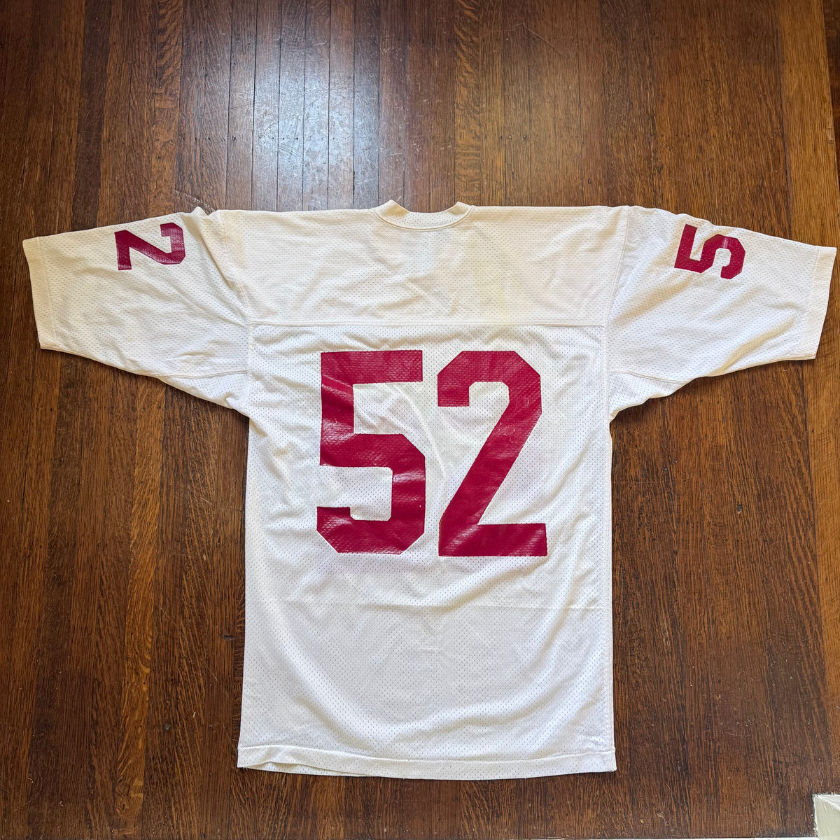 1970s White Mesh Jersey, Craigmont High School, Champion Products Size Large, No. 52
