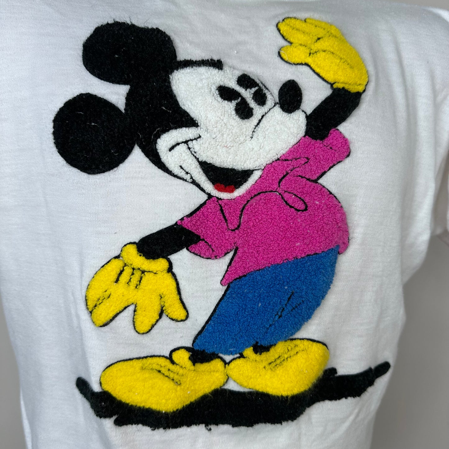 1980s Mickey Mouse T-Shirt, Sunday Comics Size Medium, Chenille Embroidery
