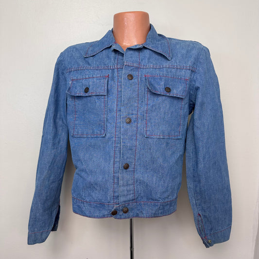 1970s Denim Jacket, Weather Jack by Ely & Walker Size Medium