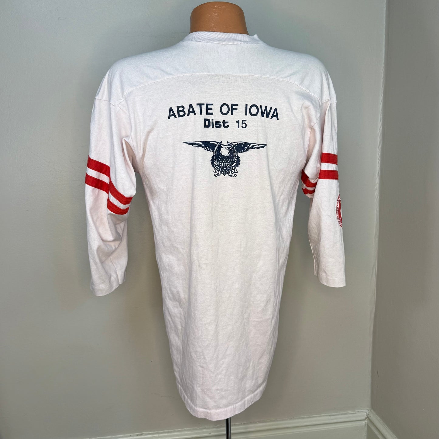 1980s ABATE Toys For Tots Biker T-Shirt, Iowa, US Marine Corps, Miller Jersey Tee Size Medium