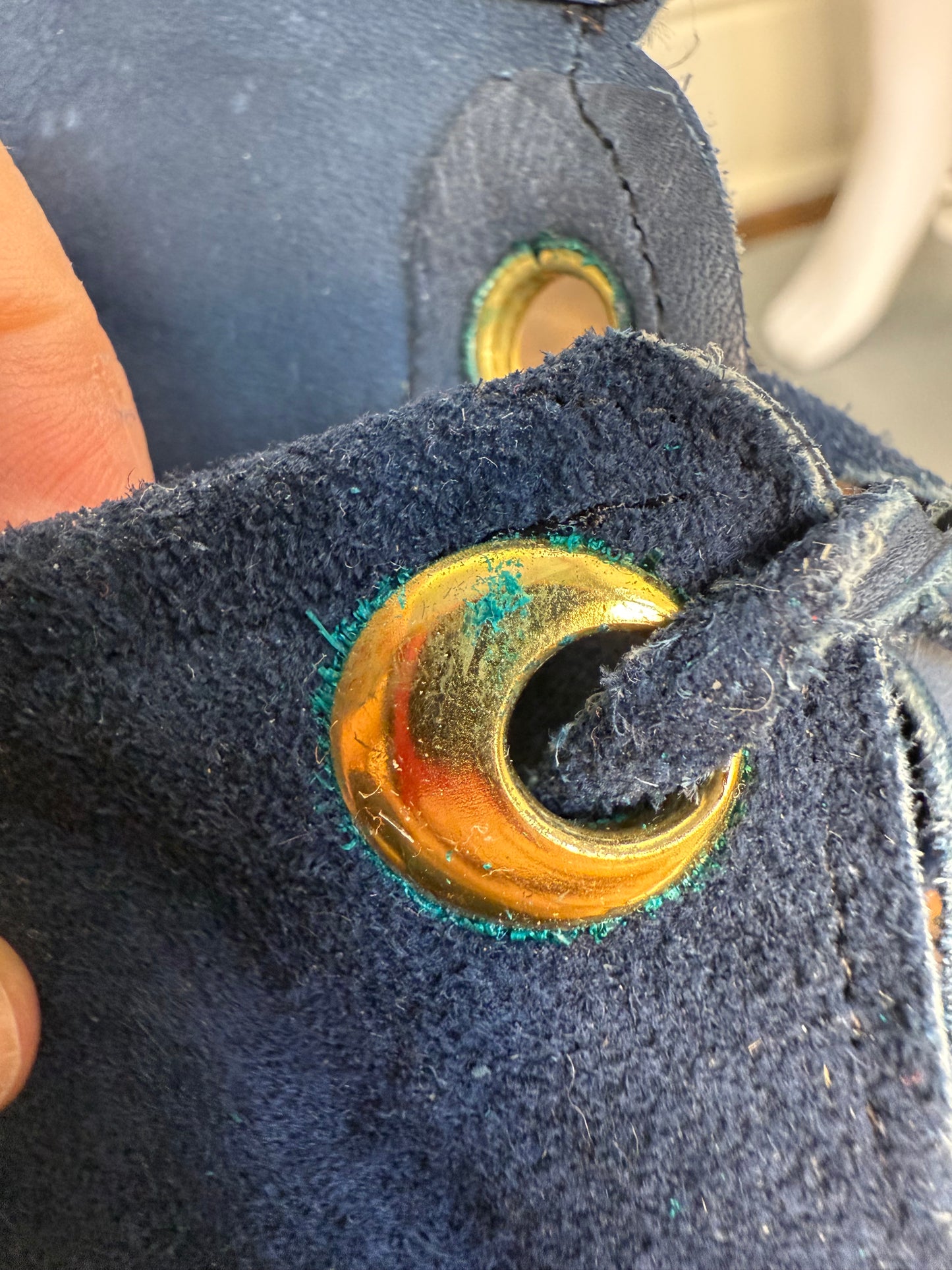 1960s/70s Navy Blue Leather Lace Up Go go Boots, Riviera’s Size 7 1/2 Narrow