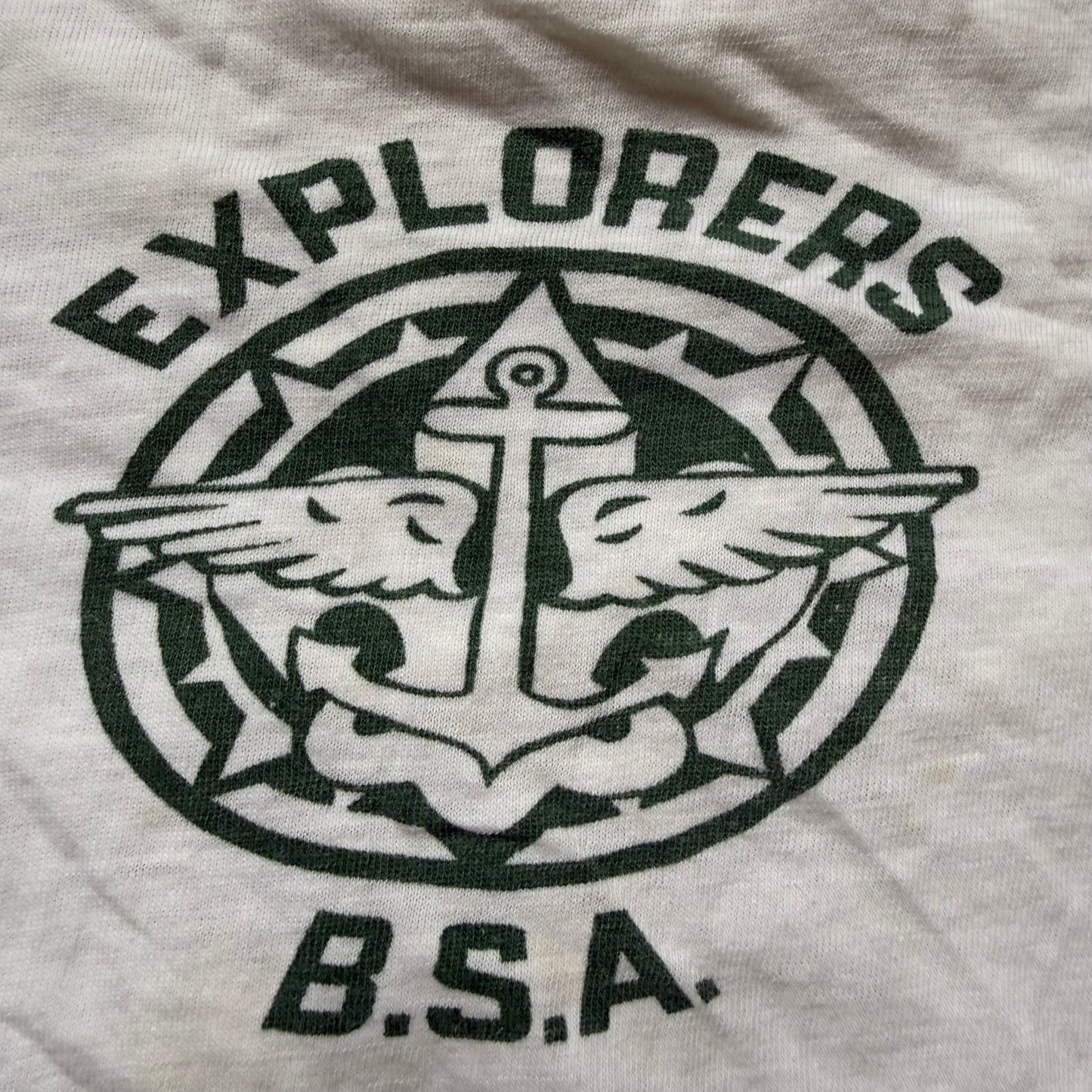 1940s/50s Explorers B.S.A. T-Shirt, Boy Scout BSA, Size Small, Distressed