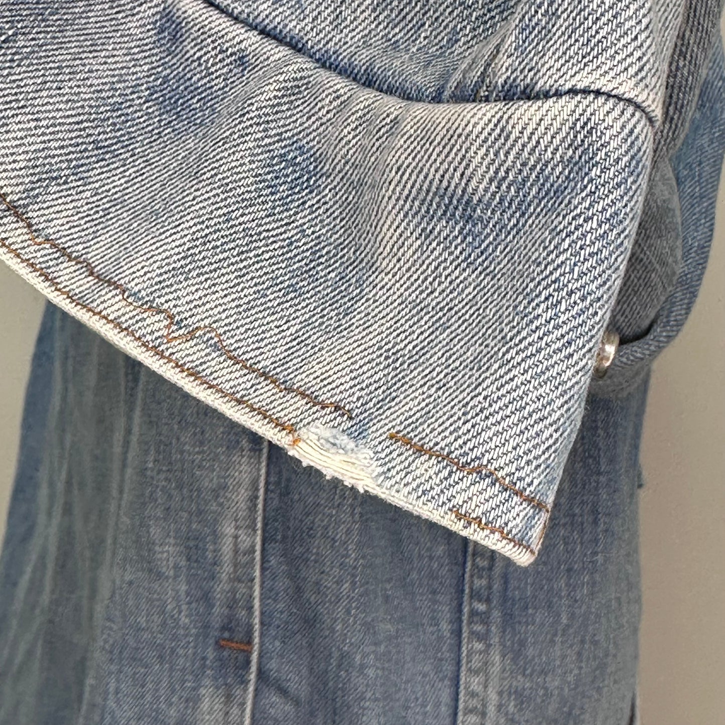 1970s Denim Jacket, Big Smith Size M/L, Worn, Distressed