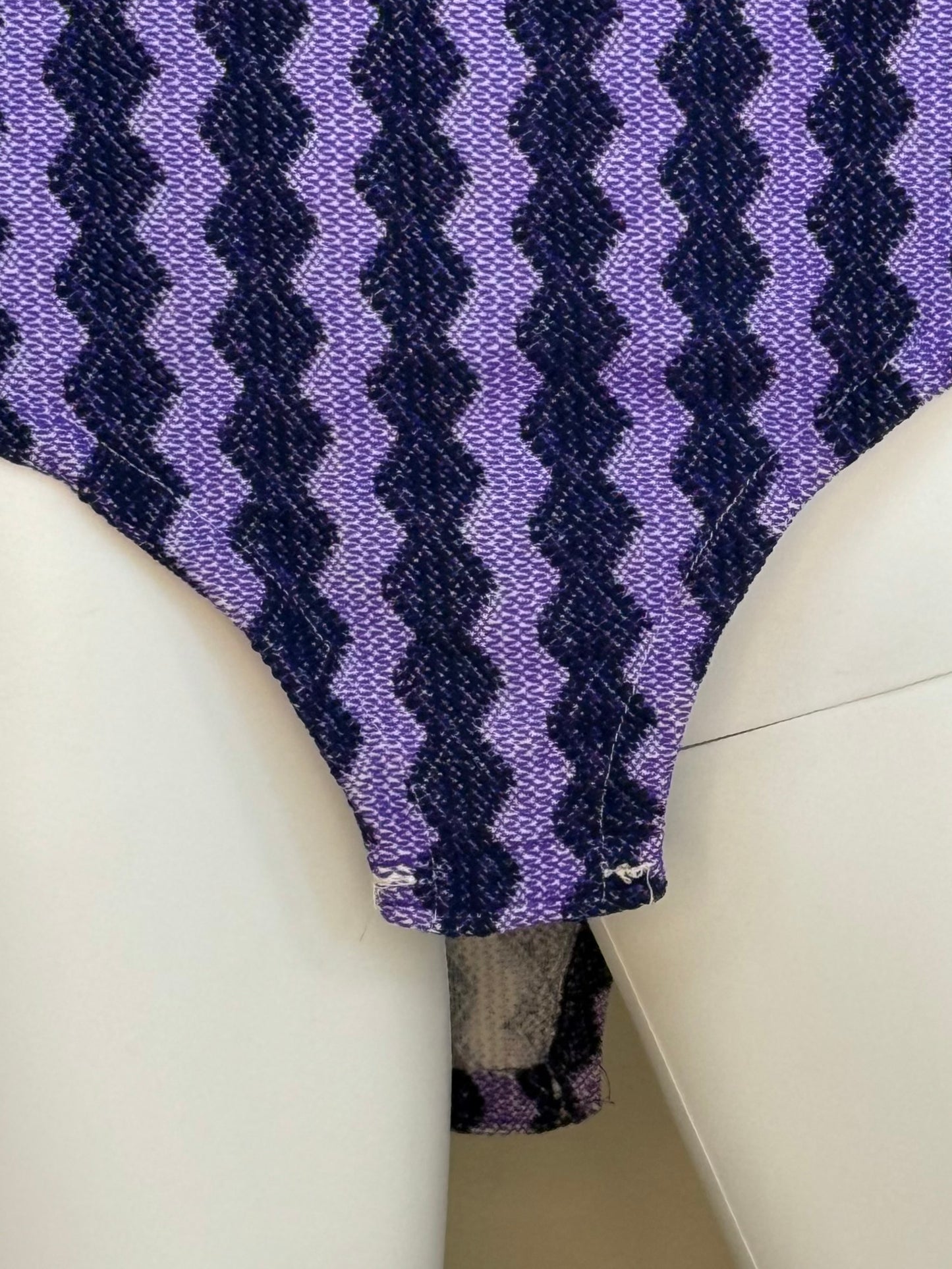 1970s Purple Striped Turtleneck Bodysuit, Hanes Size XS-Small